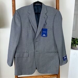 Stafford / NWT Gray Wool Blend Sport Coat with Notch Lapel and Padded Shoulders